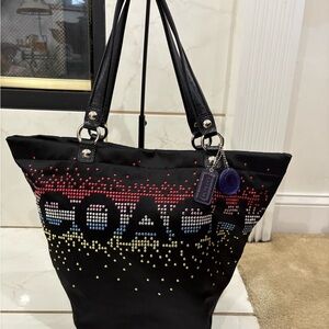 Coach Limited Edition Holiday Rhinestone Sateen Tote